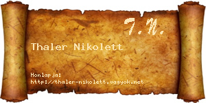 Thaler Nikolett névjegykártya