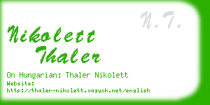 nikolett thaler business card